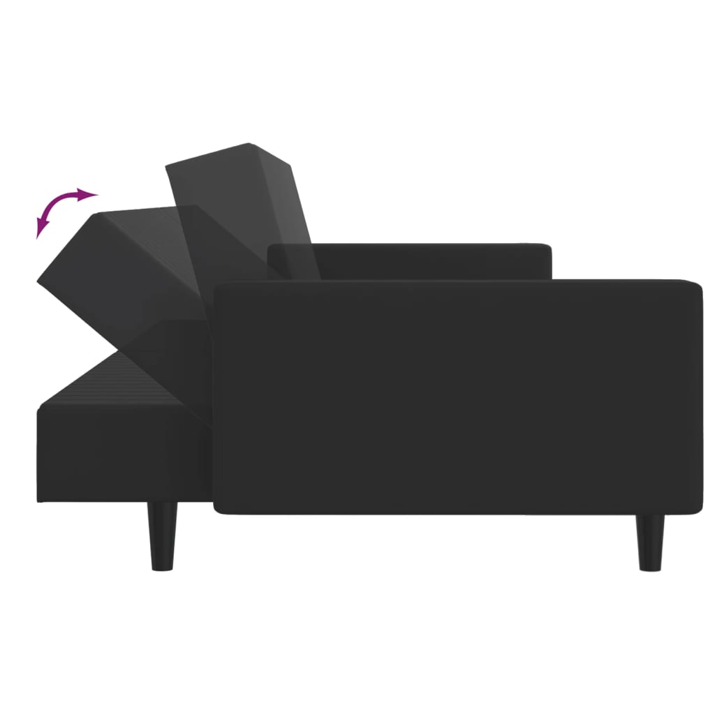 2 bit soffa set svart sammet