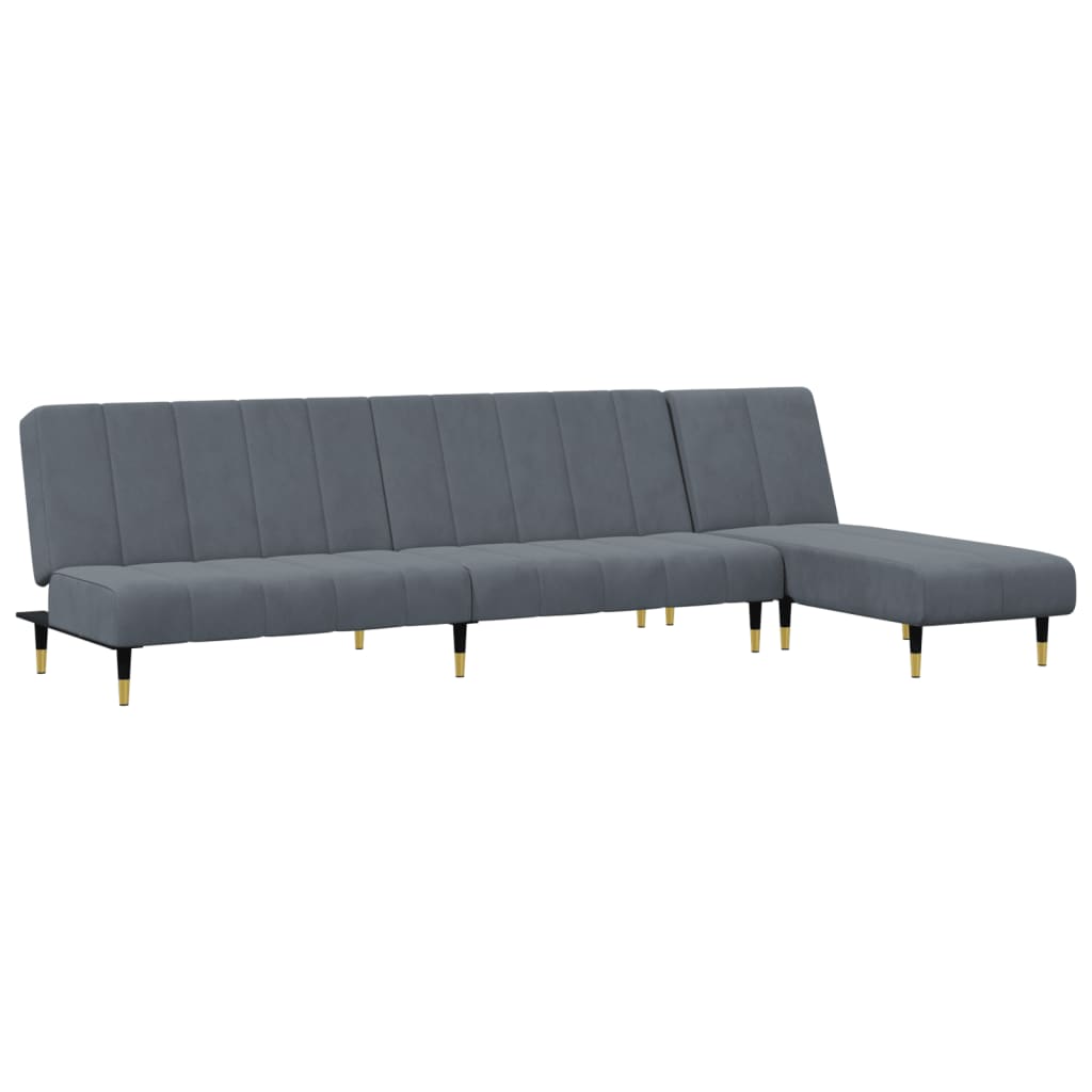 2 Piece Sofa Set Dark Gray Velvet