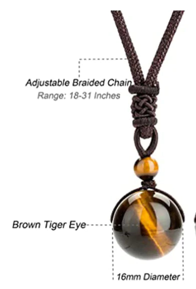 Tiger Eye Stone Pendant Halsband